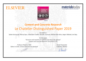Read more about the article Nagroda “Cement and Concrete Research le Chatelier distinguished paper”